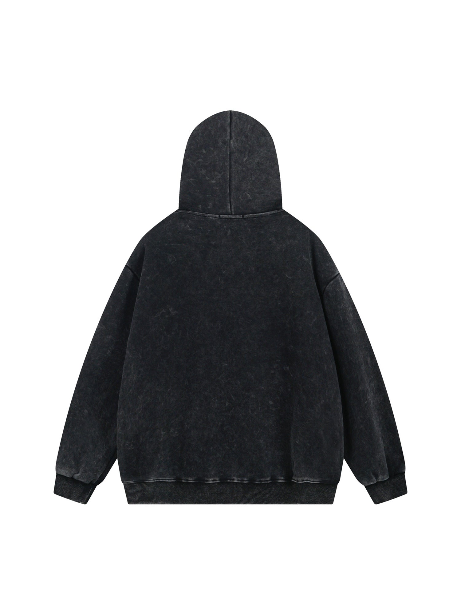Thesupermade Washed Flame Printed Hooded Fleece Sweatshirt 