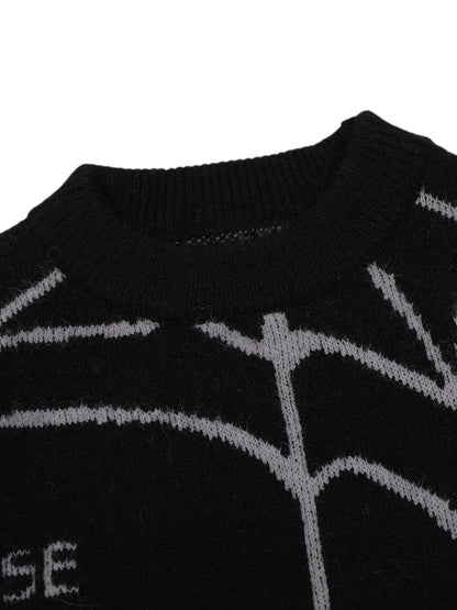 Thesupermade Spider&Heart Knit Crew Neck Sweater - 2323 