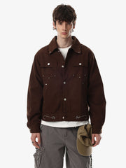 Studded Cropped Utility Jacket