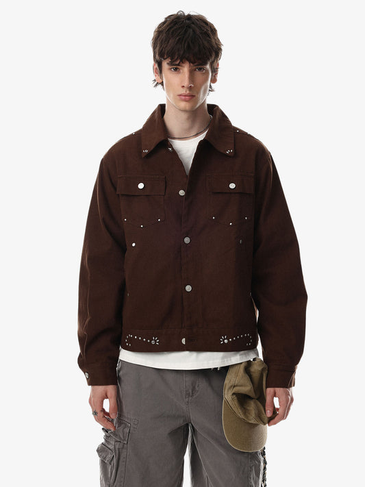 Studded Cropped Utility Jacket