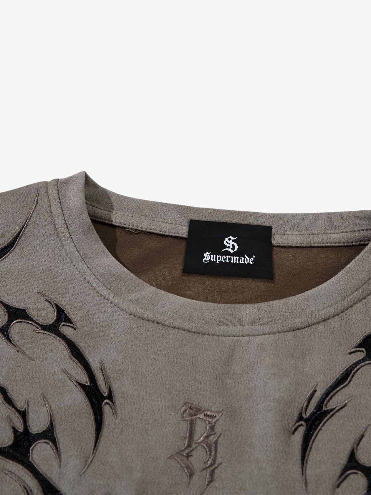 Tribal Thorn Graphic Casual T-Shirt 