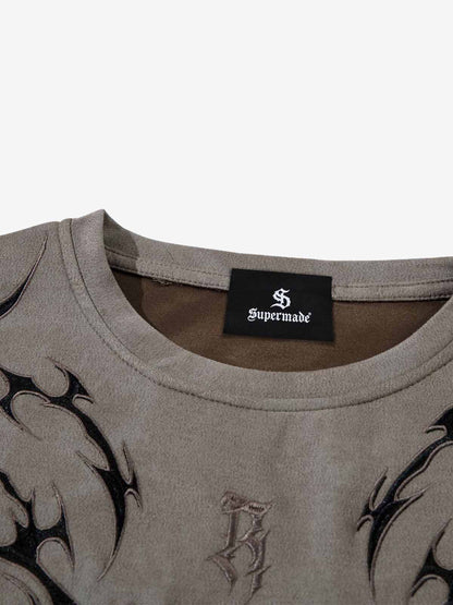 Tribal Thorn Graphic Casual T-Shirt 