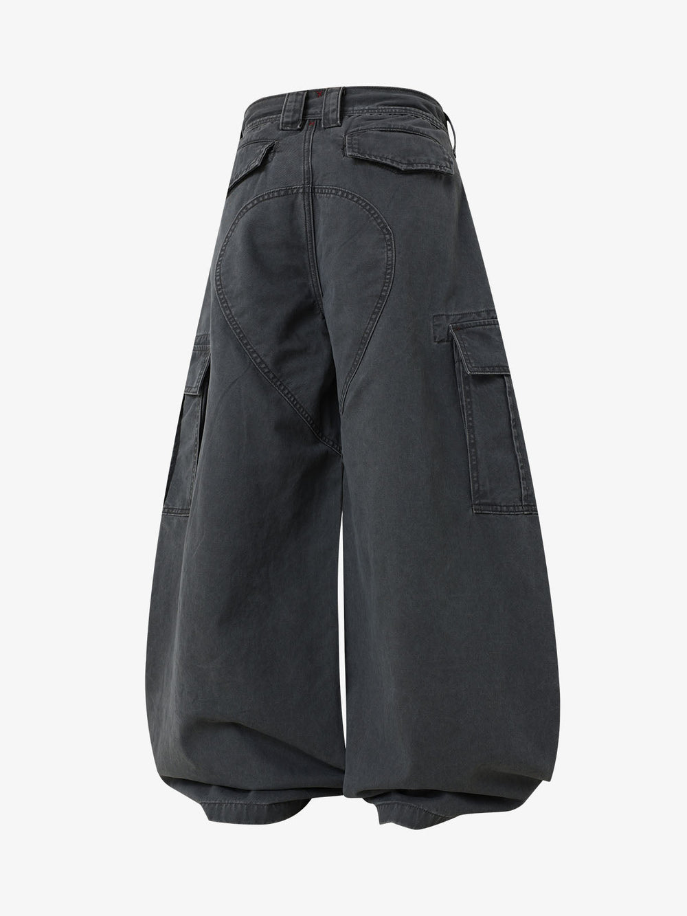 Curved-Hem Baggy Cargo Pants 