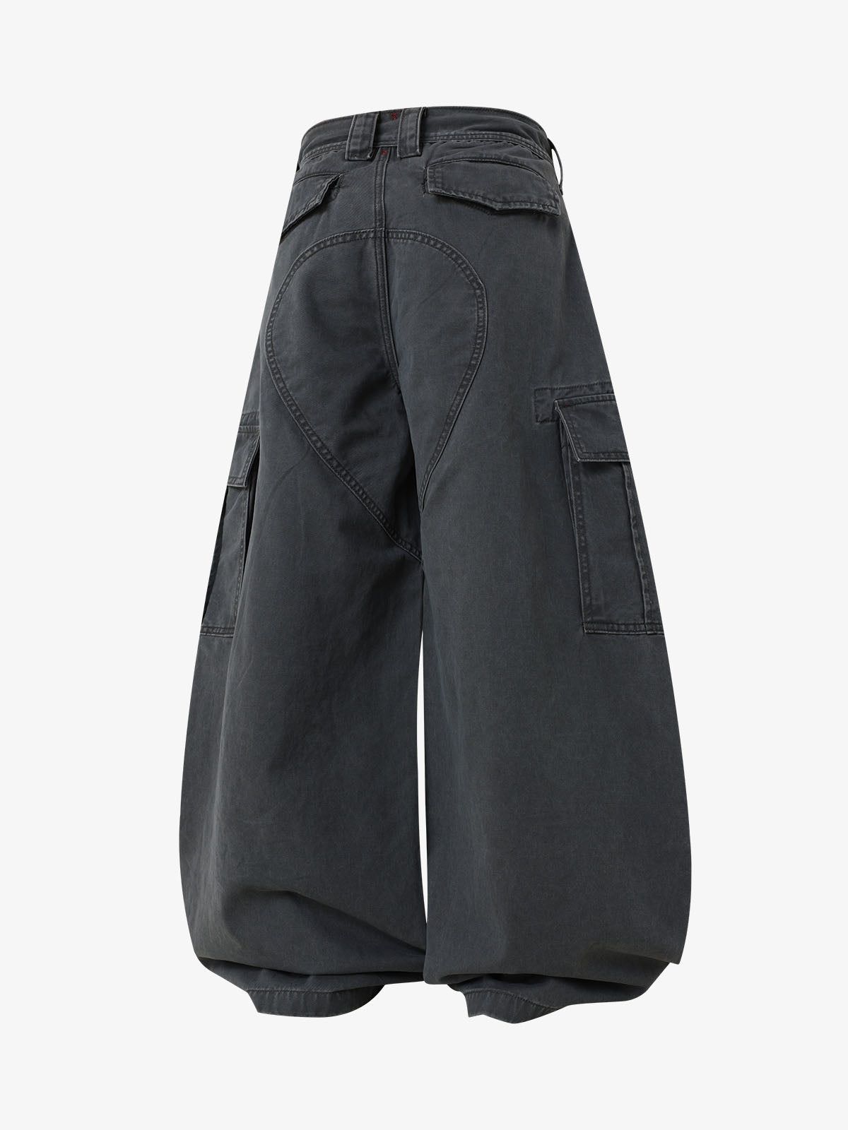 Curved-Hem Baggy Cargo Pants 