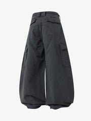 Curved-Hem Baggy Cargo Pants 