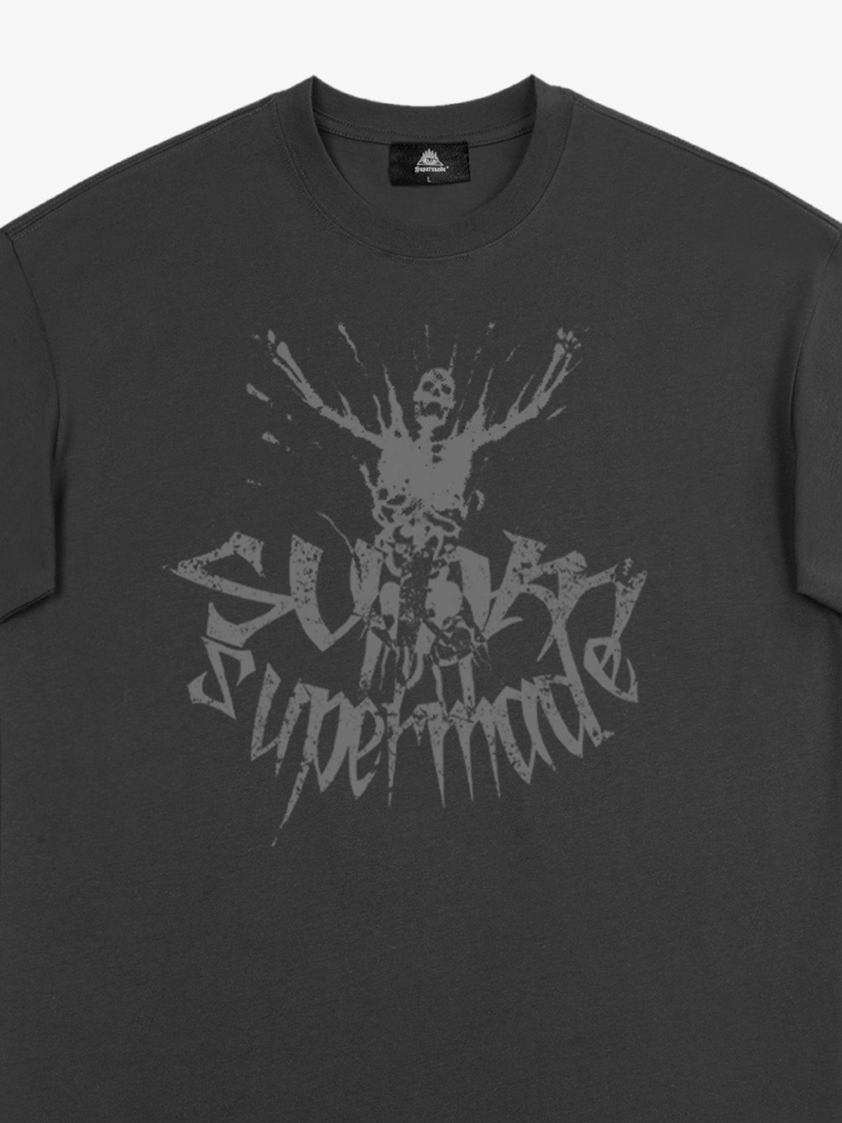 THE SUPERMADE TRENDY STREET OLD-FASHIONER SKULL PRINT T-SHIRT 