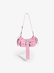 Studded Belt Buckle Shoulder Bag