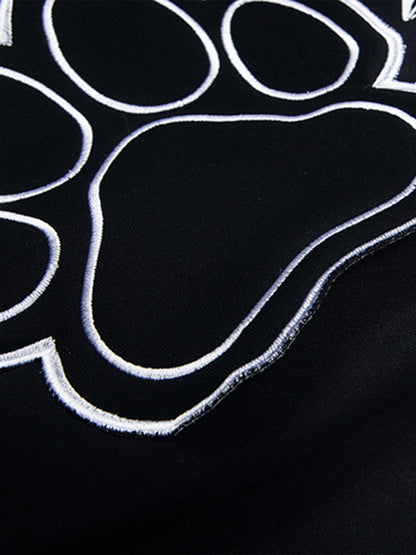 Retro Cat Collar Pocket Hoodie 