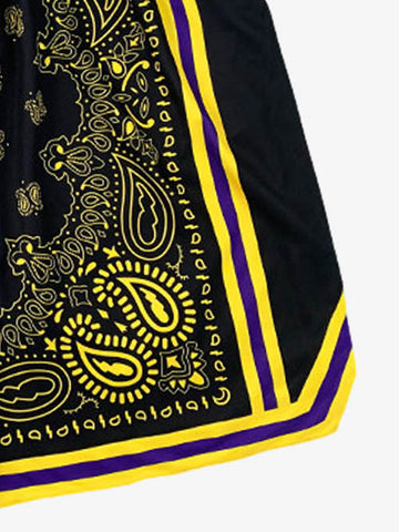 Polyester Snake Print Athletic Shorts with Bold Logo Design 