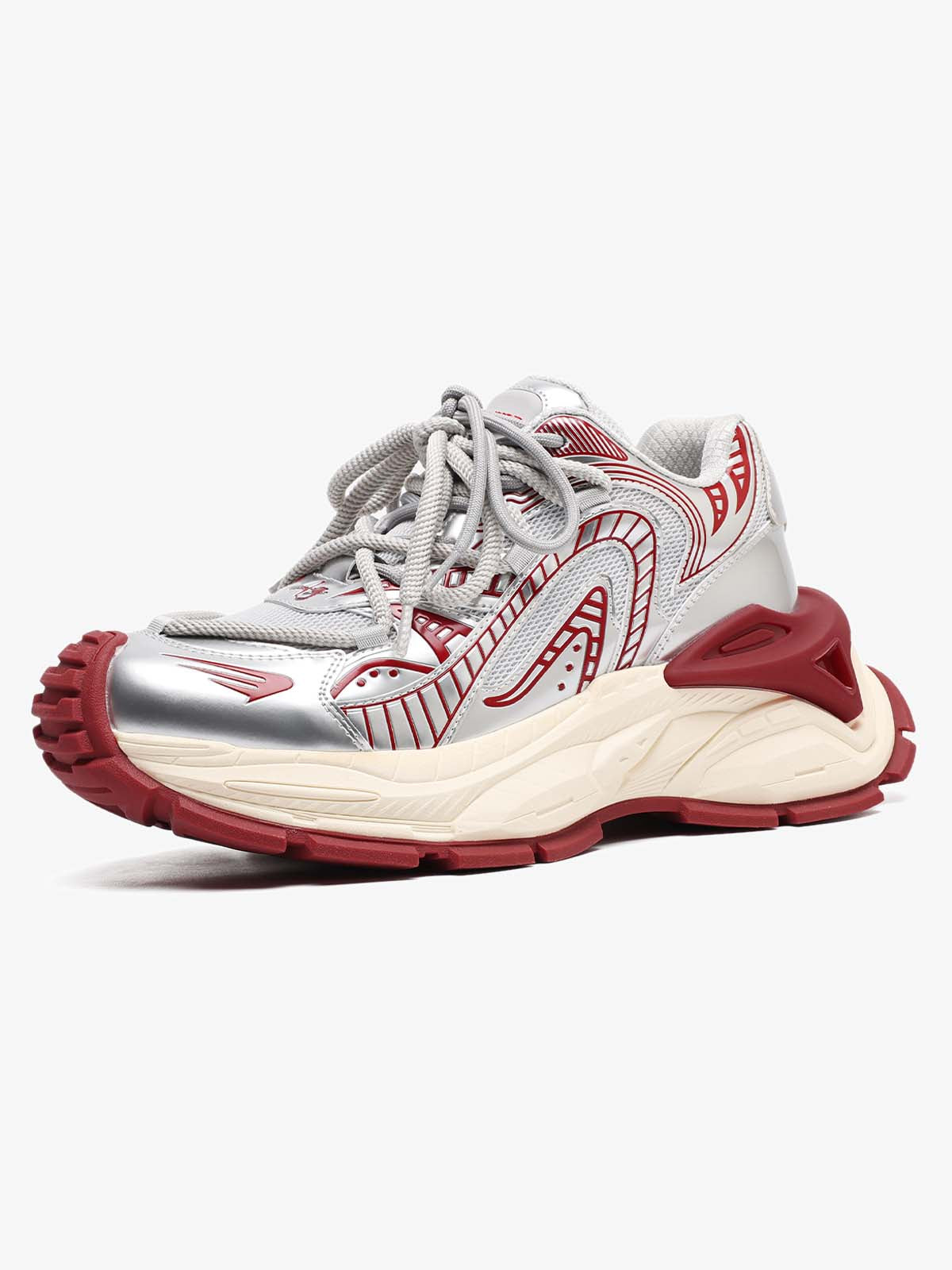 Thesupermade American Retro Invisible Height-enhancing Thick-soled Mecha Sneakers 