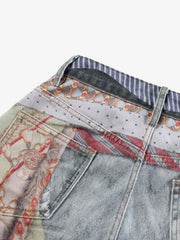 3D Tie Graphic Jeans