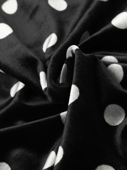 Polka Dot Stand Collar Zip Jacket