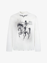 Skull Horse Studded Long Sleeve Tee