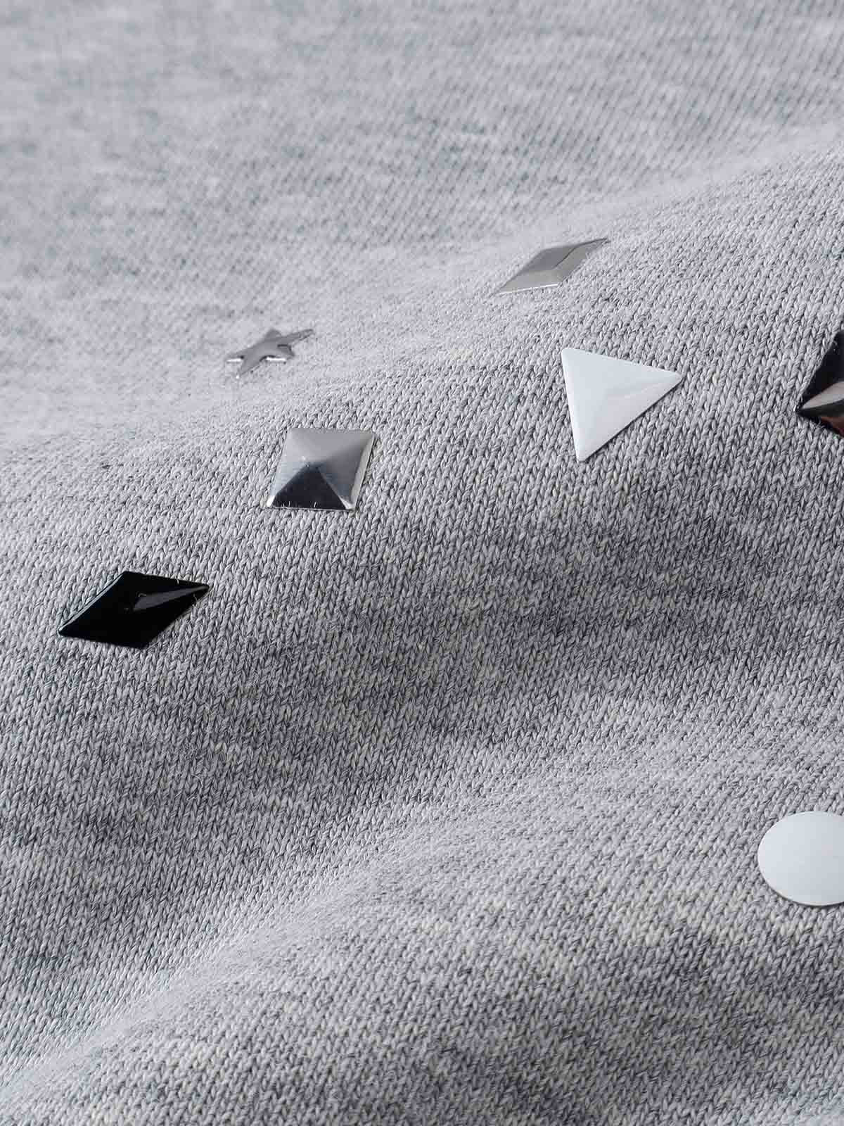 Metal Stud Detail Boxy Fit Hoodie