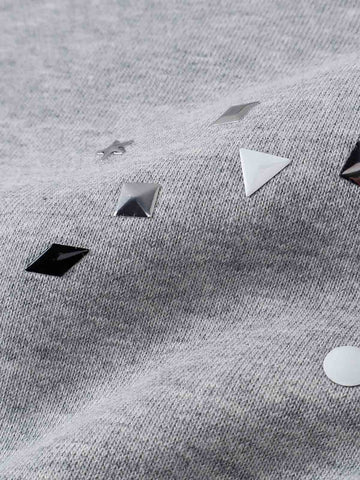 Metal Stud Detail Boxy Fit Hoodie