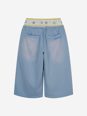 Pantalones cortos con cordón y cintura ancha en forma de estrella