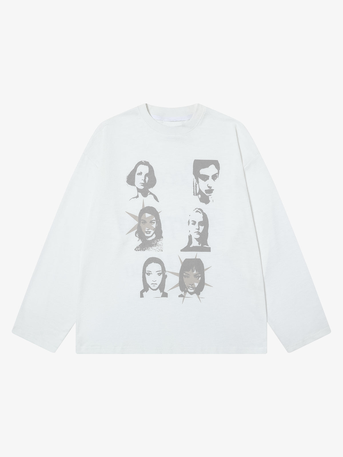 Portrait Print Long-sleeved T-shirt 