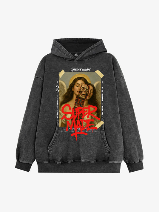 Street Skull Angel Pattern Hoodie 