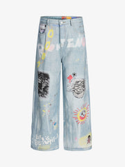 American Vintage Street-Style Graffiti Jeans