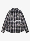 Chemise à carreaux foncée à motif