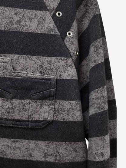 Striped Embroidered Oversized Long Sleeve Tee