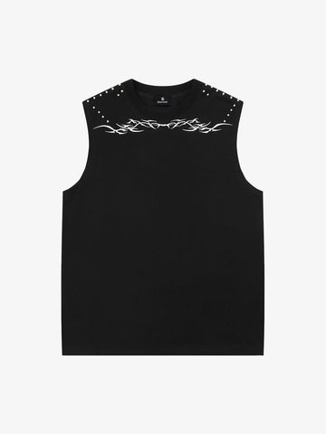 Studded Tribal Sleeveless T-Shirt 