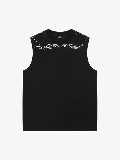 Studded Tribal Sleeveless T-Shirt 