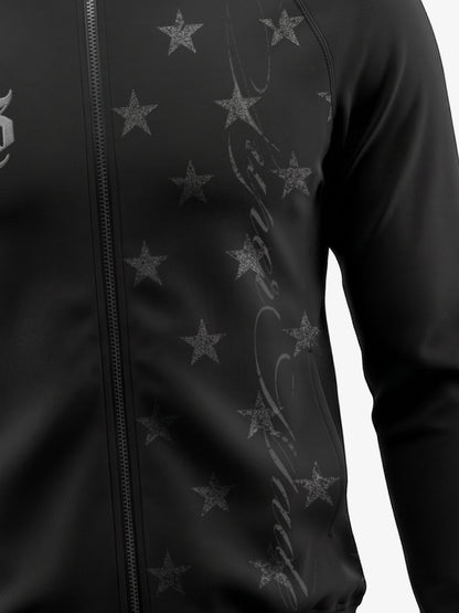 Veste à double fermeture éclair imprimée étoiles