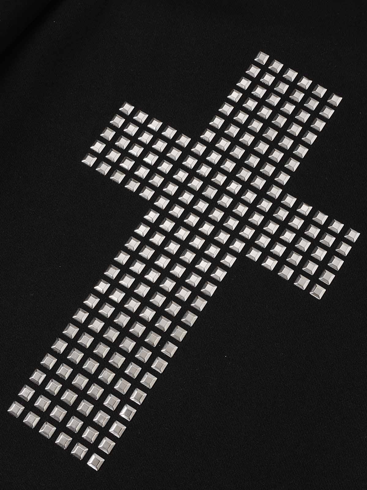 Cross Graphic Metal Detail Baggy Sweatpants