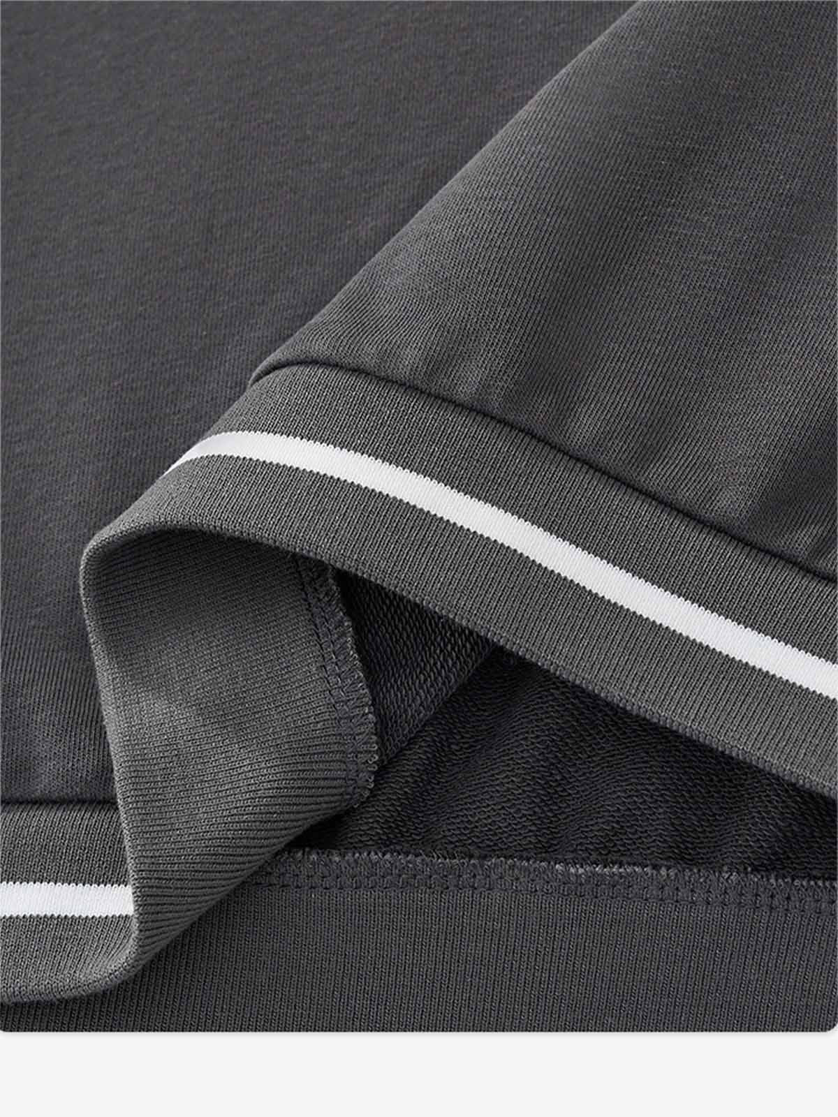 Striped Color Block Logo Graphic V-Neck Sweatshirt