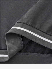 Striped Color Block Logo Graphic V-Neck Sweatshirt