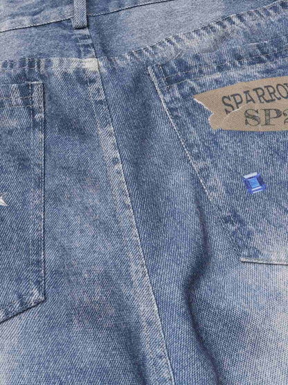 Retro Dachshund 3D Print Washed Distressed Jeans 