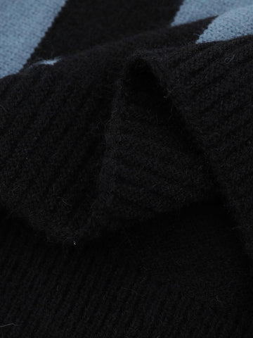 Striped Embroidered Knit Sweater