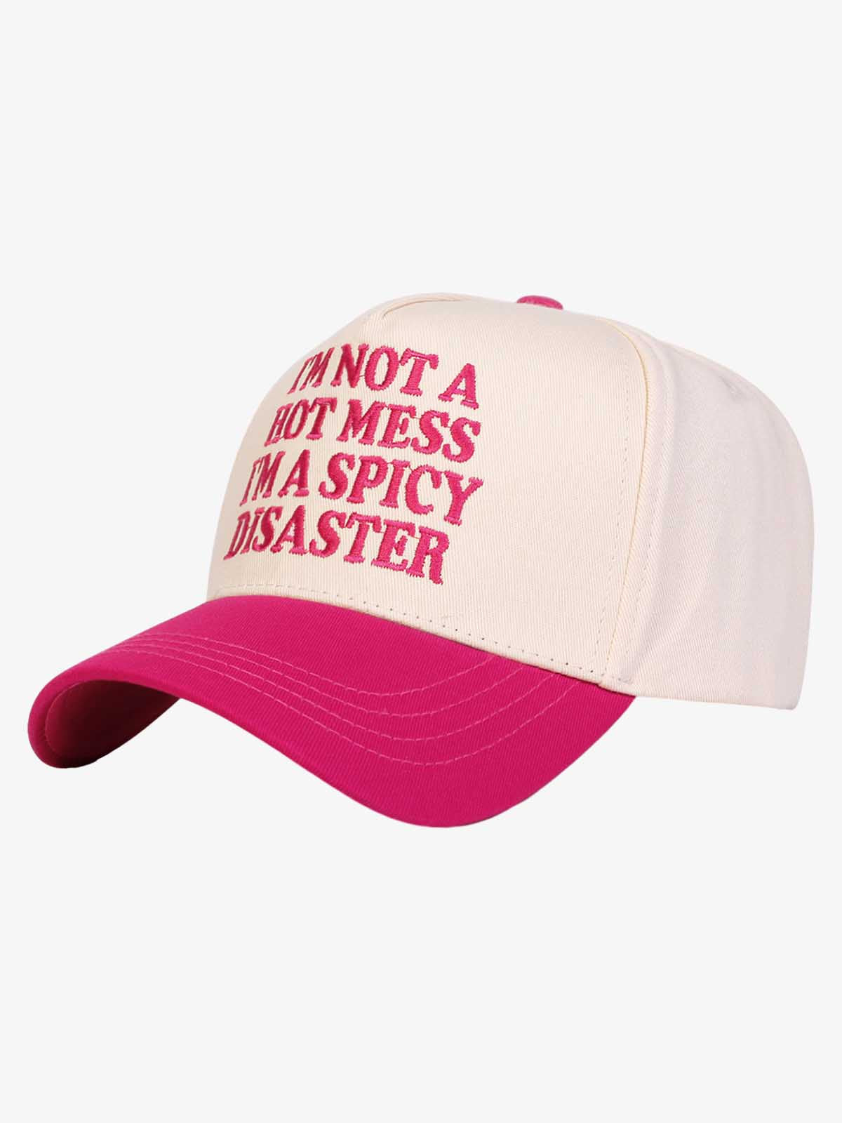 CottFunny Slogan Embroidered Contrast Baseball Cap 