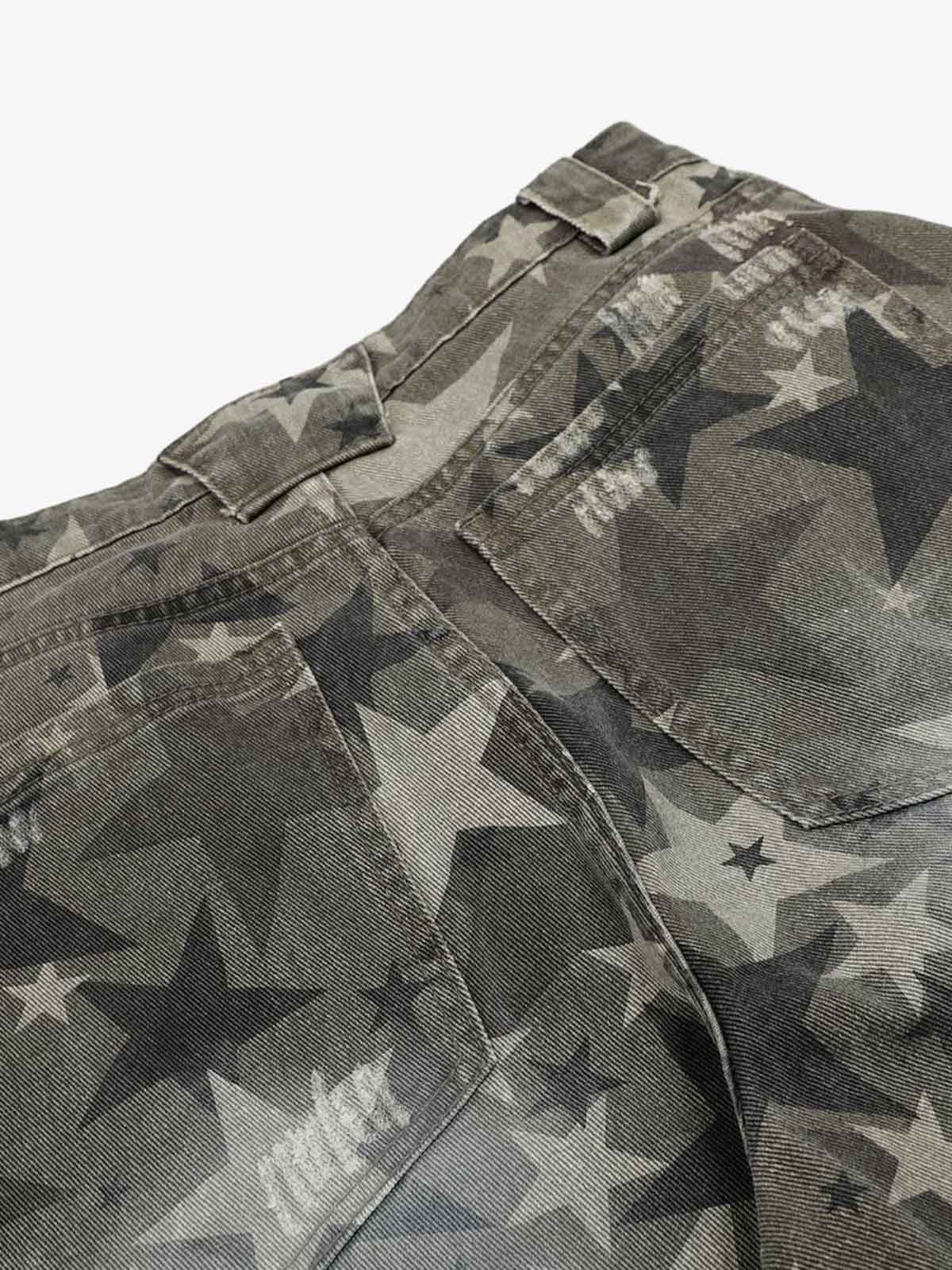 Camouflage Machete RO Star Wide-Leg Jeans 