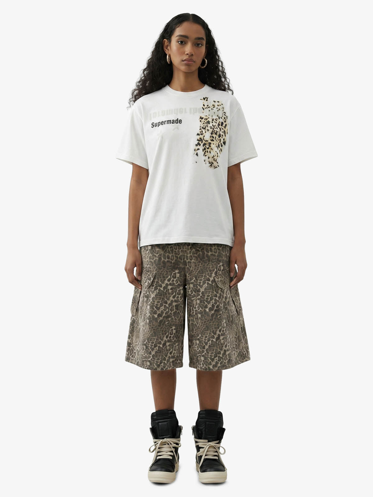 Vintage Leopard Cargo Shorts 