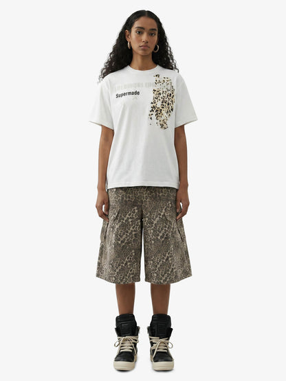 Vintage Leopard Cargo Shorts 
