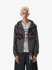 Rivet Character Graphic Zip Hoodie