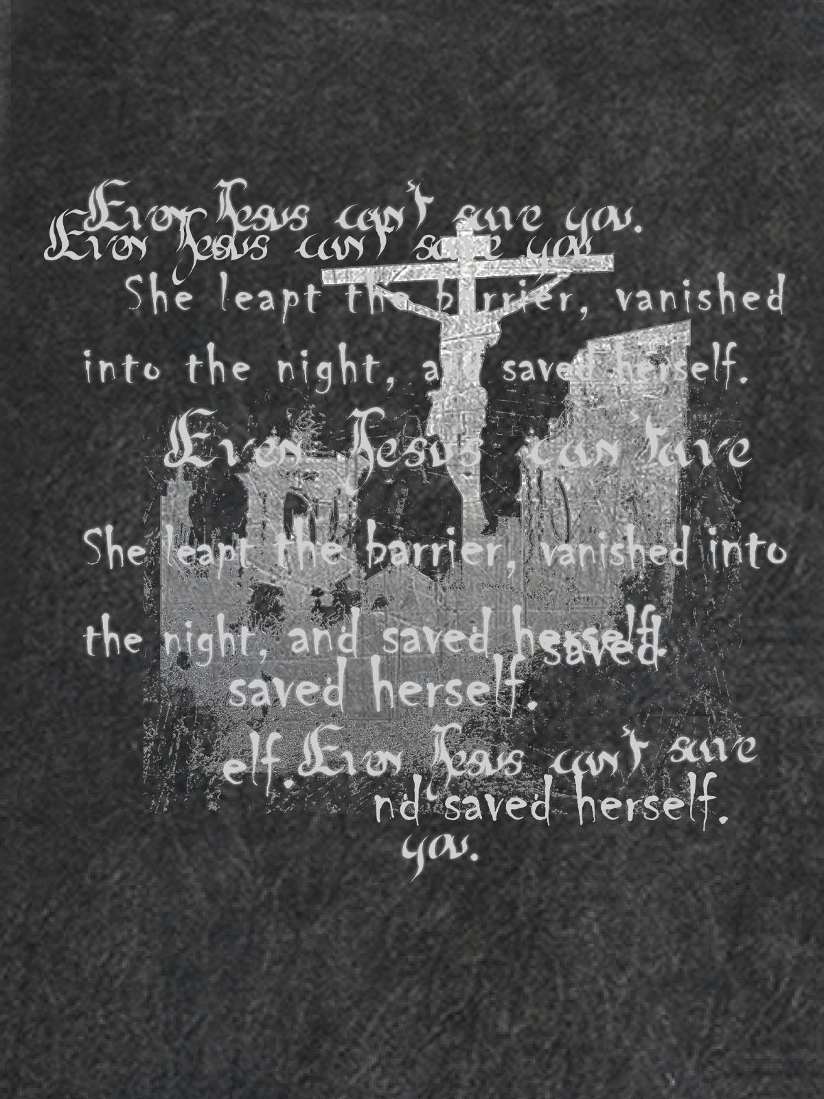 THE SUPERMADE  Vintage-Style Graphic T-Shirt with Inspirational Text and Cross Design 