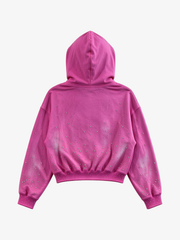 Photo Collage Graphic Zip Hoodie & Wide-Leg Sweatpants Set