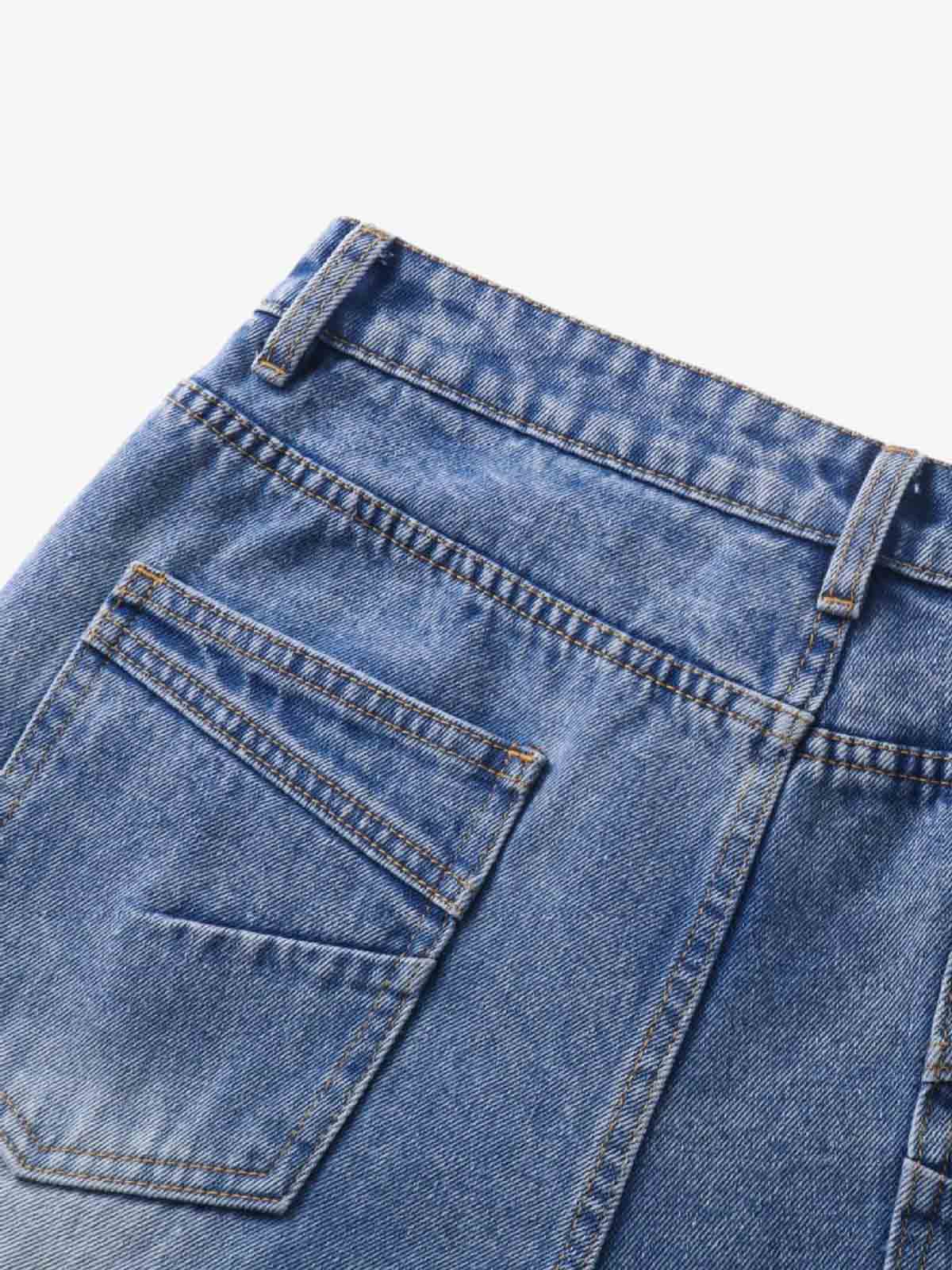 Y2K Faded Stacked Denim Jeans 
