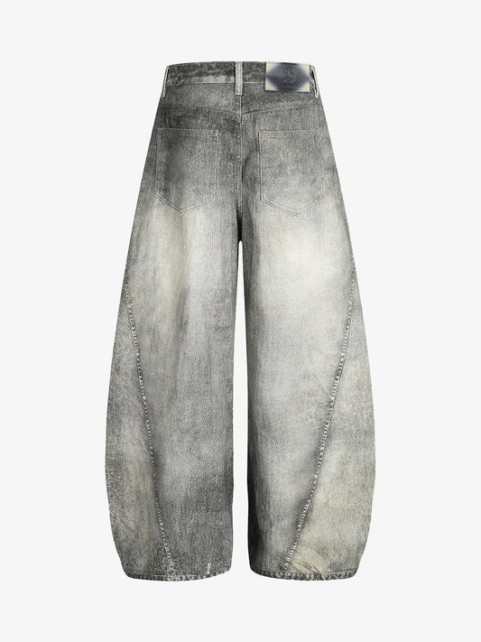 Wide-Leg Denim Trousers with Distressed Look for Modern Fashionistas 