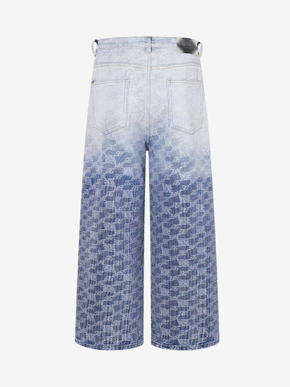 Gradient Wash Jacquard Denim Jeans 