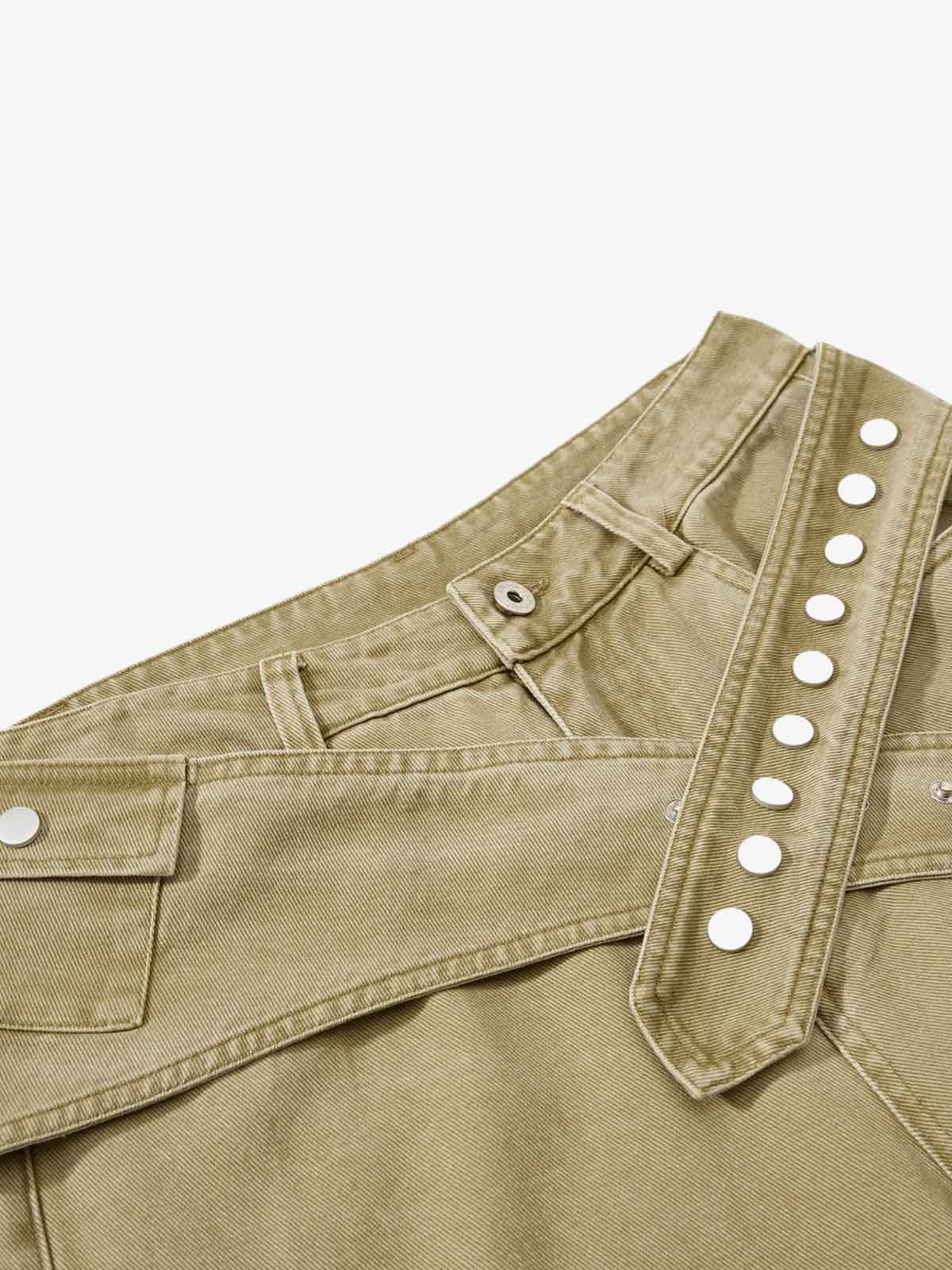 Street Detachable Belt Baggy Pants 