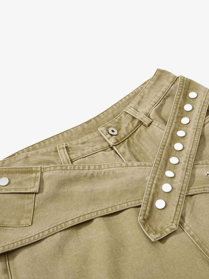 Street Detachable Belt Baggy Pants 