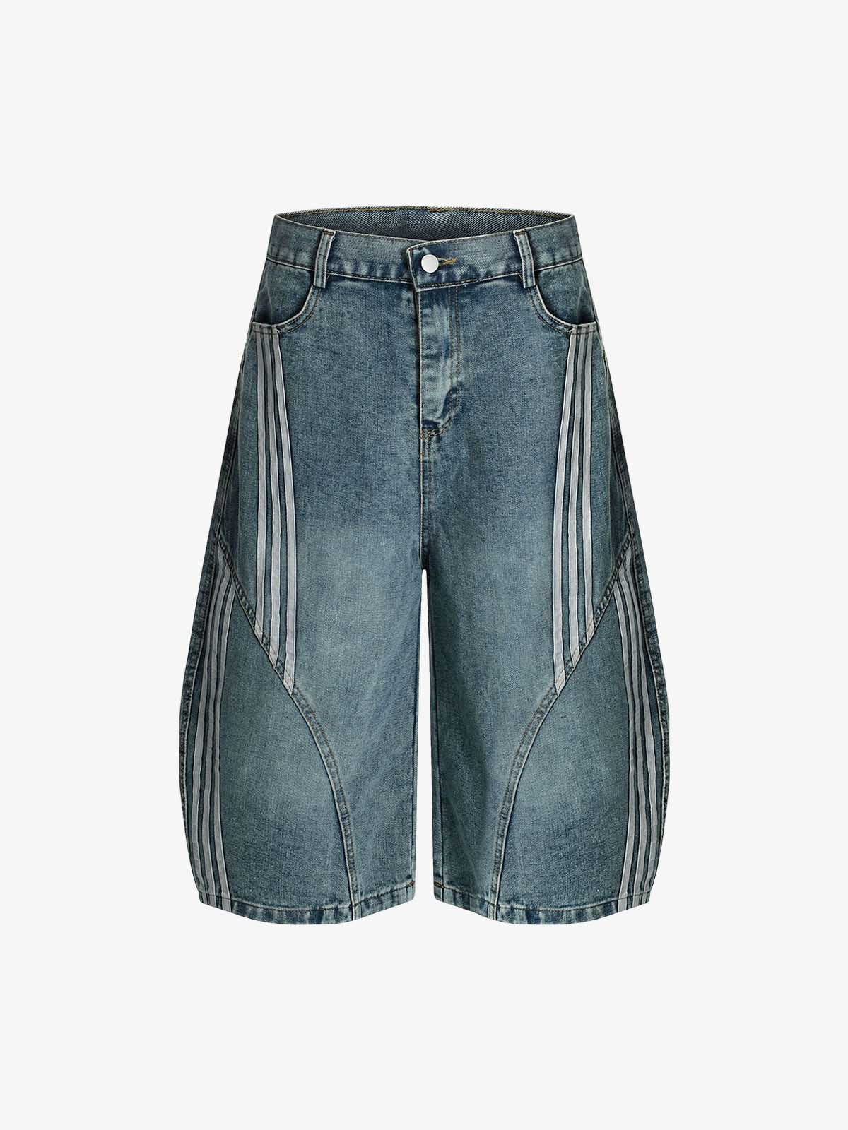 Barrel Straight Wide Leg Cropped Jort 