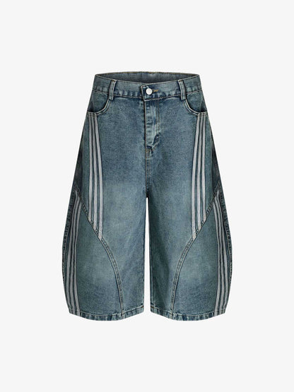 Barrel Straight Wide Leg Cropped Jort 