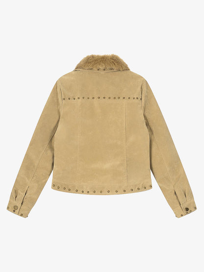 Stylish Faux Fur Collar Jacket for Men and Women - Trendy Design with High-Quality Details 