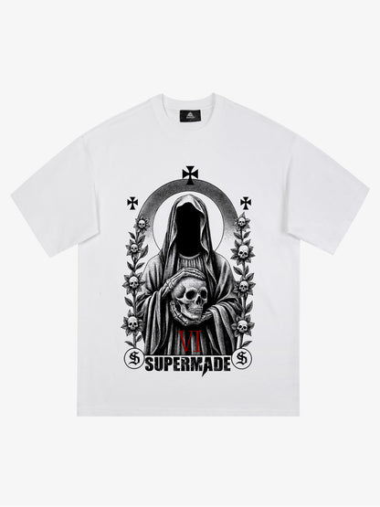 Thesupermade Dark Gothic Headless Skull Death T-shirt 