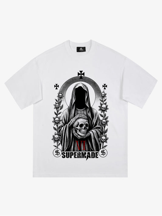 Thesupermade Dark Gothic Headless Skull Death T-shirt 